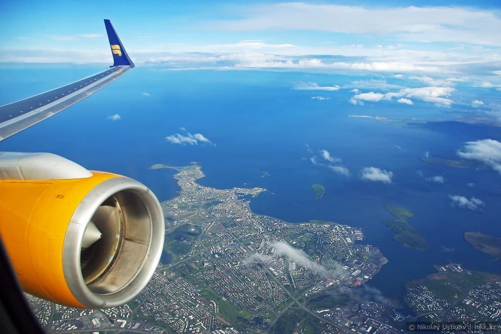 Полет над Рейкьявиком Boeing 757 Icelandair