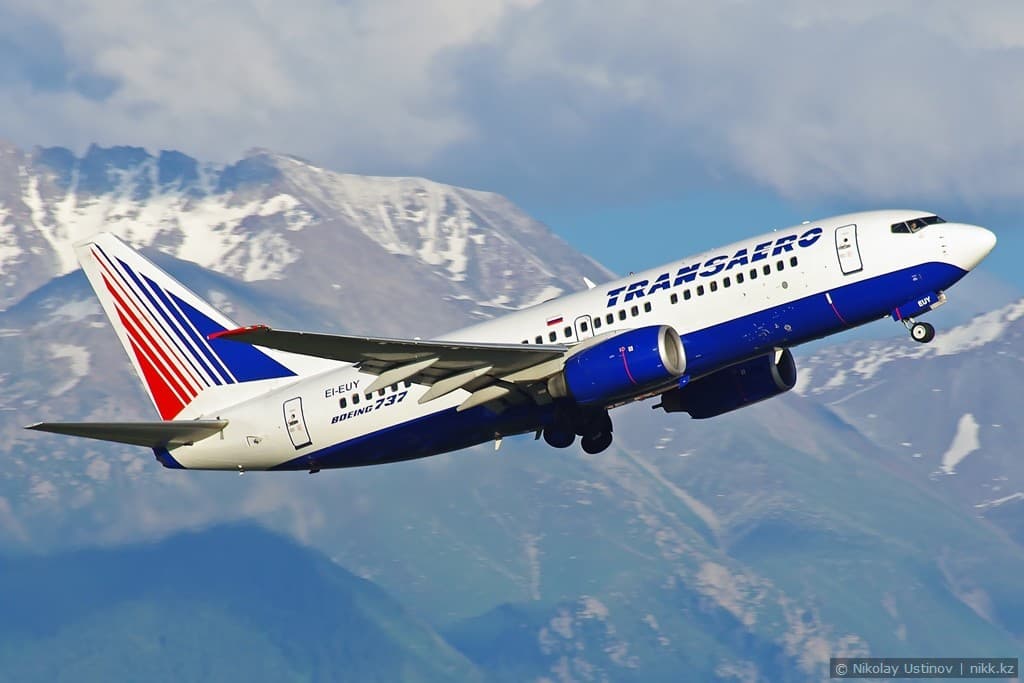 Взлет Трансаэро Boeing 737