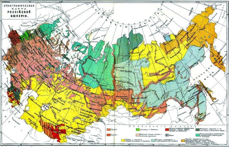 Этнографическая карта Российской империи Этнографическая карта Российской империи