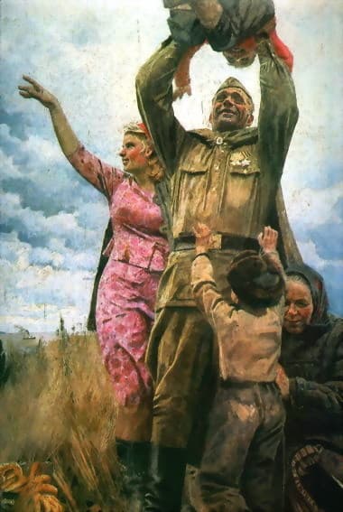 Картина Катаева возвращение С Победой Они победили