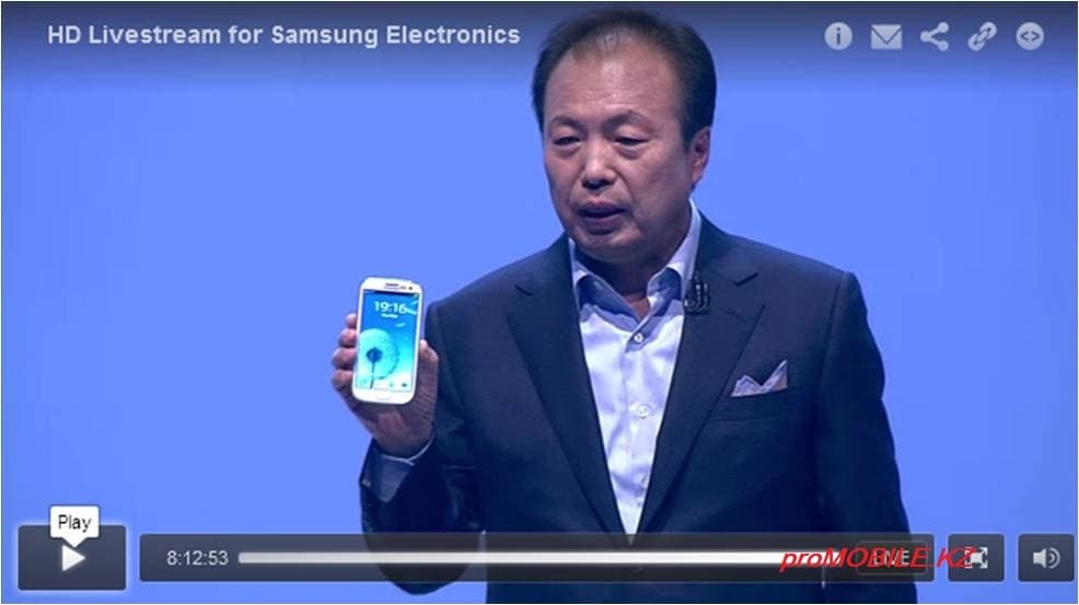 ПРЕЗЕНТАЦИЯ SAMSUNG GALAXY S3 JK Shin - президент подразделения IT & Mobile Communications представил миру Galaxy S3