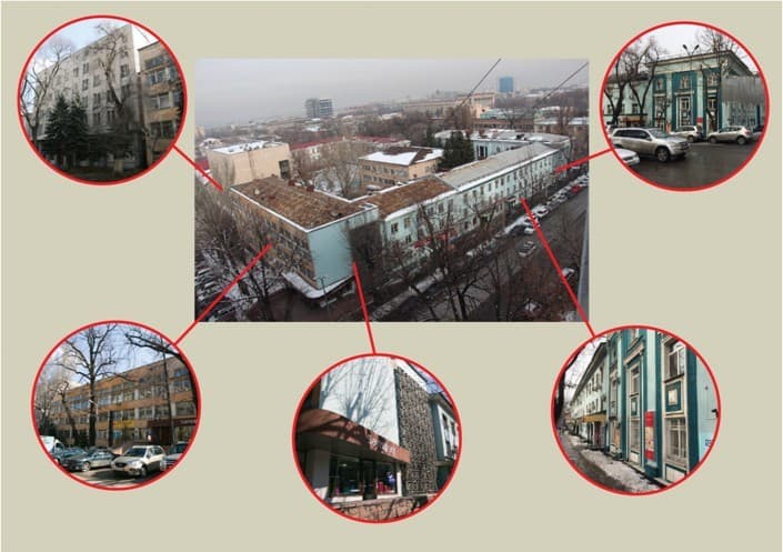 Комплекс зданий, подлежащих сносу Комплекс зданий, подлежащих сносу