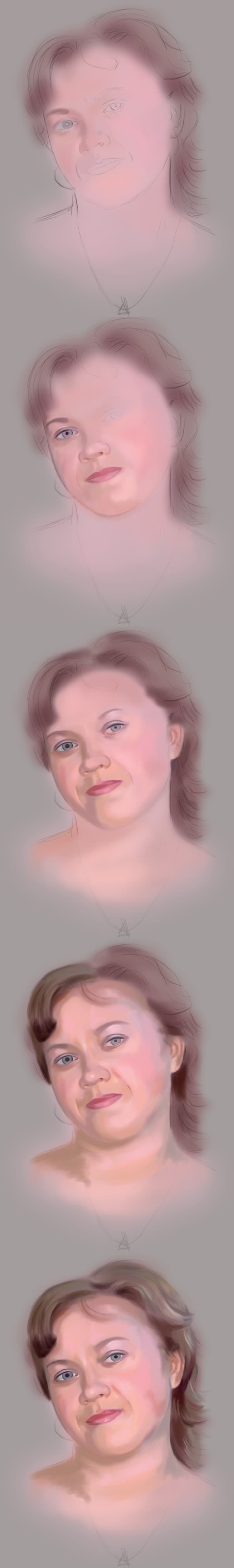этапы портрет, рисунок